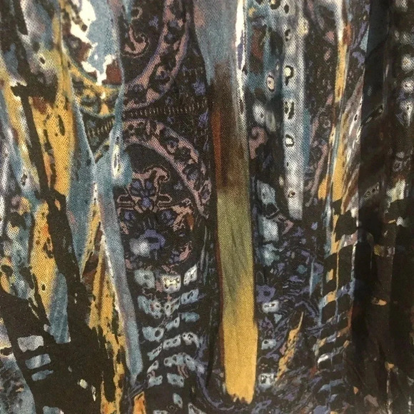 Vivienne Tam Abstract Blue Black Sleeveless Lined Mini Shift Dress Artsy Size S - Picture 10 of 10